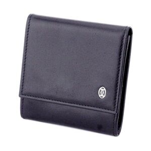 Authentic Cartier Pasha Black Calf Leather Coin Case